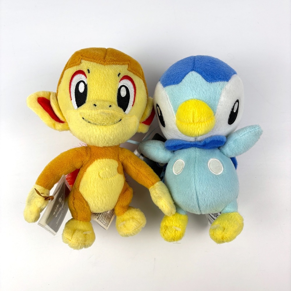 Lot of 2 Tomy Pokemon Trainers Plush Chimchar Piplup 2015 Original Tag Shinnoh
